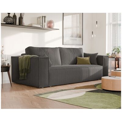 IDOHOME Canapé d'angle réversible convertible 3 places en tissu gris IDOHOME Canapé d'angle réversible convertible 3 places en tissu gris