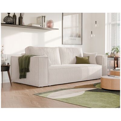 IDOHOME Canapé Bali réversible convertible en tissu Beige IDOHOME Canapé Bali réversible convertible en tissu Beige