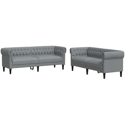 vidaxl Ensemble de canapés 2 pcs gris clair tissu vidaxl Ensemble de canapés 2 pcs gris clair tissu