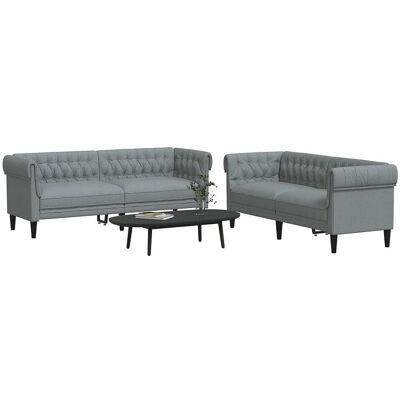 vidaxl Ensemble de canapés 2 pcs gris clair tissu vidaxl Ensemble de canapés 2 pcs gris clair tissu