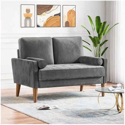 YOLEO - Canapé scandinave deux places - Velours - 121x77x87 cm - Sofa YOLEO - Canapé scandinave deux places - Velours - 121x77x87 cm - Sofa