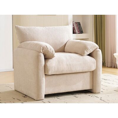ModernLuxe Fauteuil simple en chenille - Beige ModernLuxe Fauteuil simple en chenille - Beige