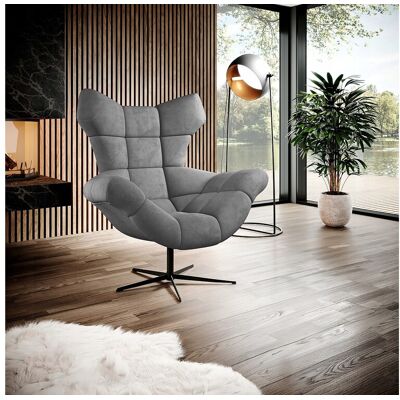 DOMO HOME SENSI Fauteuil Relax avec rotation 360° et fonction balancement – Coussin en mousse Lux, Gris, 104x46x119 cm DOMO HOME SENSI Fauteuil Relax avec rotation 360° et fonction balancement – Coussin en mousse Lux, Gris, 104x46x119 cm