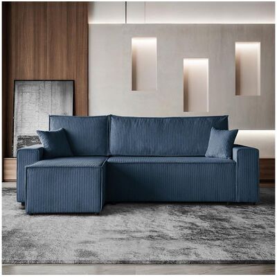 BeautySofa24 CANAPE CLOISON avec fonction sommeil Hektor bleu foncé BeautySofa24 CANAPE CLOISON avec fonction sommeil Hektor bleu foncé