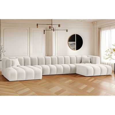 Canapé d'angle U-de Sofa Grand U XL modulable en tissu Salvador Gris Clair Canapé d'angle U-de Sofa Grand U XL modulable en tissu Salvador Gris Clair