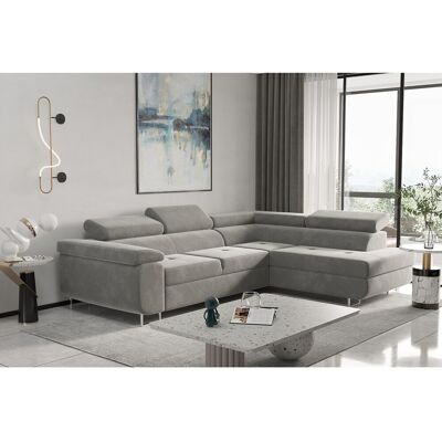 Canapé d'angle ATOM avec fonction couchage, tissu Monolith, gris clair, droit Canapé d'angle ATOM avec fonction couchage, tissu Monolith, gris clair, droit