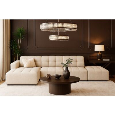 imebel Canapé d’angle gauche avec pouf Bergamo B– tissu Raven 24 crème, 341×166×70 cm imebel Canapé d’angle gauche avec pouf Bergamo B– tissu Raven 24 crème, 341×166×70 cm