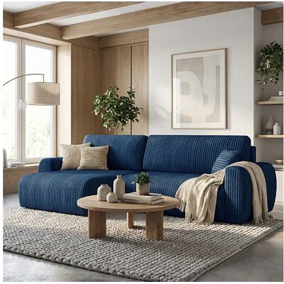 imebel ARIEL L – Canapé d’angle gauche convertible 250x142x87 cm, tissu Velo 88 bleu marine imebel ARIEL L – Canapé d’angle gauche convertible 250x142x87 cm, tissu Velo 88 bleu marine