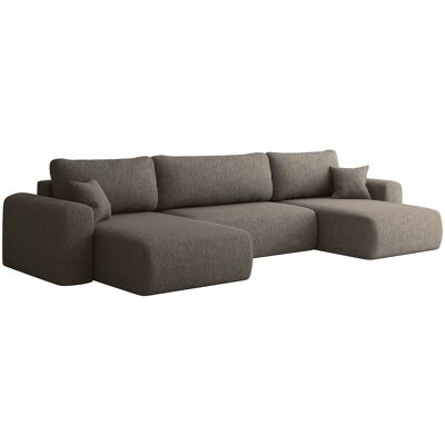 Sofia Möbel Canapé d'angle CAPRI U, avec fonction couchage, pour salon, marron clair Sofia Möbel Canapé d'angle CAPRI U, avec fonction couchage, pour salon, marron clair