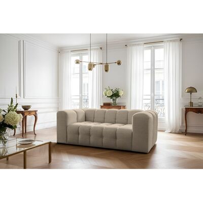 Sofia Möbel Canapé Baloo, 2 places, pour salon, tissu Moly, beige Sofia Möbel Canapé Baloo, 2 places, pour salon, tissu Moly, beige