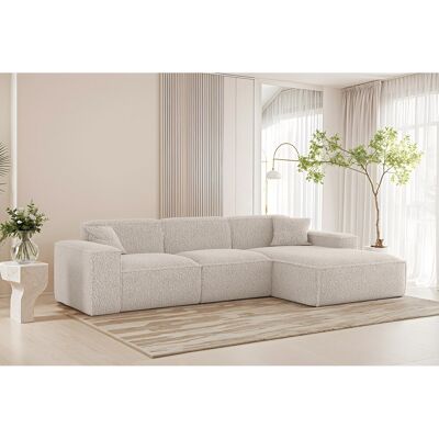 Sofia Möbel Canapé d'angle Luga L droit, tissu Sven 22 blanc cassé Sofia Möbel Canapé d'angle Luga L droit, tissu Sven 22 blanc cassé