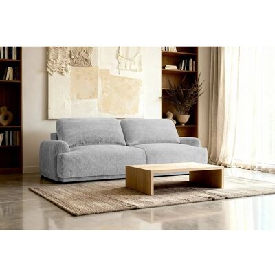 CLAUDIA - Canapé droit convertible tissu chenille 3 places Gris clair CLAUDIA - Canapé droit convertible tissu chenille 3 places Gris clair