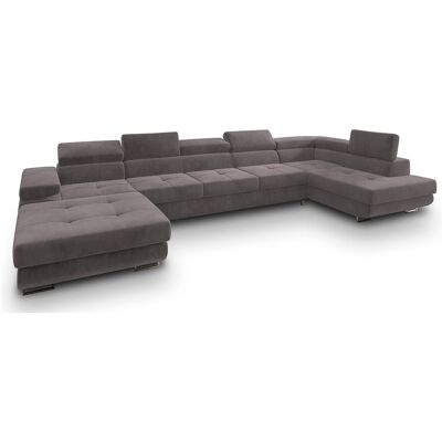 Canapé D'angle Toriva Violet En Velours Avec Fonction De Couchage Canapé D'angle Toriva Violet En Velours Avec Fonction De Couchage