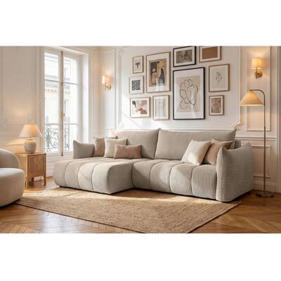 Sofia Möbel Canapé d'angle Flo, avec fonction couchage, pour salon, tissu Poso, cappuccino (02) Sofia Möbel Canapé d'angle Flo, avec fonction couchage, pour salon, tissu Poso, cappuccino (02)