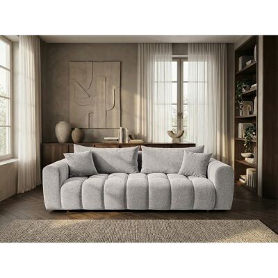 Canapé convertible en tissu bouclé beige 240 cm - COSMO LUXURY Canapé convertible en tissu bouclé beige 240 cm - COSMO LUXURY