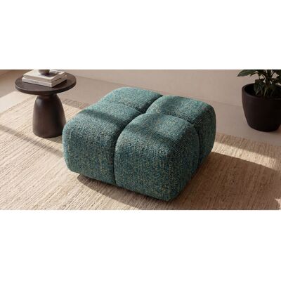 Pouf capitonné en tissu bouclé vert 88 cm - ALVERO Pouf capitonné en tissu bouclé vert 88 cm - ALVERO