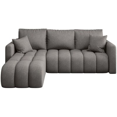 Canapé d'angle GARDA gauche Jasnoszary tricot Aragon 83 - fonction couchage, coffre à literie Canapé d'angle GARDA gauche Jasnoszary tricot Aragon 83 - fonction couchage, coffre à literie