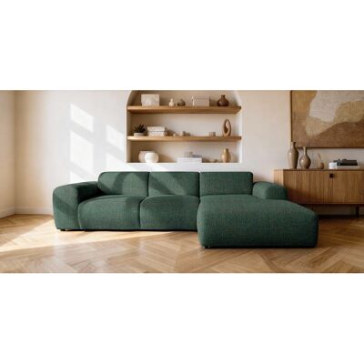 Canapé d'angle droit en tissu bouclé vert 310 cm - GIN Canapé d'angle droit en tissu bouclé vert 310 cm - GIN