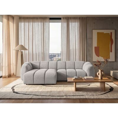 Canapé d'angle gauche tissu bouclé beige 280 cm - Mali Design Canapé d'angle gauche tissu bouclé beige 280 cm - Mali Design