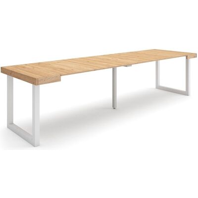 Skraut Home - Table Extensible - 300cm, 14 Places, Pieds en Bois - Style Moderne Skraut Home - Table Extensible - 300cm, 14 Places, Pieds en Bois - Style Moderne