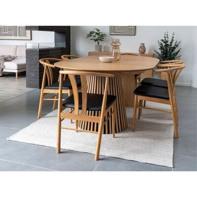 ebuy24 Osaka table de salle à manger avec 2 plateaux Ø120x120-160-200cm supplémentaires chêne plaqué. ebuy24 Osaka table de salle à manger avec 2 plateaux Ø120x120-160-200cm supplémentaires chêne plaqué.