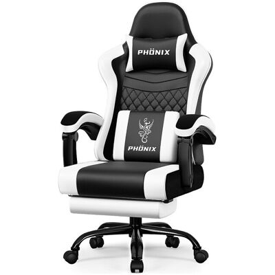 Hiazurm Chaise Gaming - Chaise de Jeu avec Dossier Réglable de 90° à 170° - Chaise Gaming avec Repose-pieds Pliable - Chaise de Jeu avec Accoudoirs Souples - 150 kg Hiazurm Chaise Gaming - Chaise de Jeu avec Dossier Réglable de 90° à 170° - Chaise Gaming avec Repose-pieds Pliable - Chaise de Jeu avec Accoudoirs Souples - 150 kg