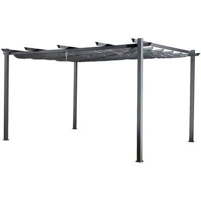 Pergola autoportante 3 × 4m CASSIS grise - structure aluminium - HAPPY GARDEN Pergola autoportante 3 × 4m CASSIS grise - structure aluminium - HAPPY GARDEN