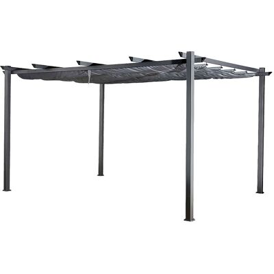 Pergola autoportante 3 × 4m CASSIS grise - structure aluminium - HAPPY GARDEN Pergola autoportante 3 × 4m CASSIS grise - structure aluminium - HAPPY GARDEN