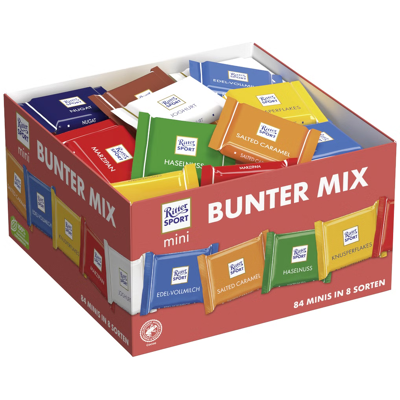 Ritter Sport Mini Display Chocolate Mix - 84 Stück Ritter Sport Mini Display Chocolate Mix - 84 Stück