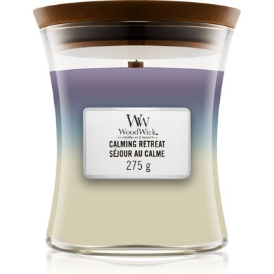 Woodwick Trilogy Calming Retreat bougie parfumée avec mèche en bois 275 g Woodwick Trilogy Calming Retreat bougie parfumée avec mèche en bois 275 g