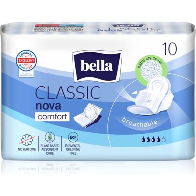 BELLA Nova Classic Comfort serviettes hygiéniques avec ailettes 10 pcs BELLA Nova Classic Comfort serviettes hygiéniques avec ailettes 10 pcs