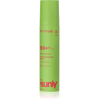Attitude Sunly Kids Watermelon & Coco spray solaire minéral SPF 50+ pour enfant 75 ml Attitude Sunly Kids Watermelon & Coco spray solaire minéral SPF 50+ pour enfant 75 ml