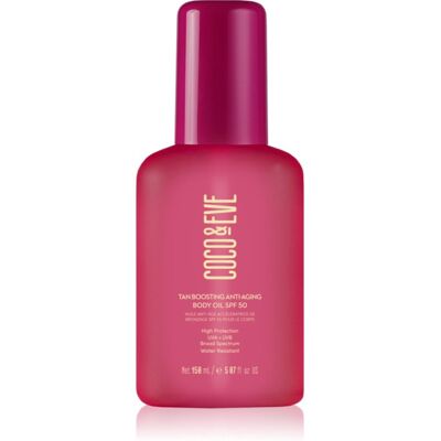 Coco & Eve Sunny Honey Tan Boosting Anti-Aging Body Oil SPF 50 huile protectrice accélérateur de bronzage anti-âge SPF 50 150 ml Coco & Eve Sunny Honey Tan Boosting Anti-Aging Body Oil SPF 50 huile protectrice accélérateur de bronzage anti-âge SPF 50 150 ml