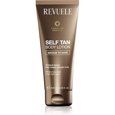Revuele Paradise Bronze Self Tan Body Lotion lait auto-bronzant pour un bronzage progressif teinte Medium To Dark 200 ml Revuele Paradise Bronze Self Tan Body Lotion lait auto-bronzant pour un bronzage progressif teinte Medium To Dark 200 ml