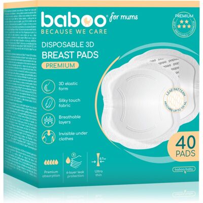 Baboo - Premium Coussinets d’allaitement jetables - 40 pces - Ultra-fins - Coussinets mammaires Baboo - Premium Coussinets d’allaitement jetables - 40 pces - Ultra-fins - Coussinets mammaires