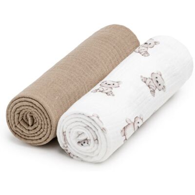 T-TOMI BIO Muslin Diapers couches lavables Teddy 65x65 cm 2 pcs T-TOMI BIO Muslin Diapers couches lavables Teddy 65x65 cm 2 pcs