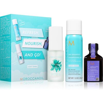 Moroccanoil Refresh, Nourish, and Go! (Light Tones) ensemble pour cheveux blonds pour femme Moroccanoil Refresh, Nourish, and Go! (Light Tones) ensemble pour cheveux blonds pour femme