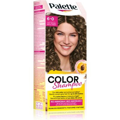 Schwarzkopf Palette Color Shampoo shampoing colorant teinte 6-0 Light Brown 50 ml Schwarzkopf Palette Color Shampoo shampoing colorant teinte 6-0 Light Brown 50 ml