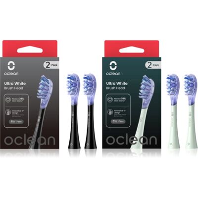 Oclean Ultra White Set têtes de remplacement pour brosse à dents Black & Green Oclean Ultra White Set têtes de remplacement pour brosse à dents Black & Green