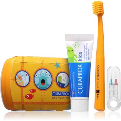 Curaprox Kids Travel Set Kit de voyage dents, langue et gencives pour enfant 1 pcs Curaprox Kids Travel Set Kit de voyage dents, langue et gencives pour enfant 1 pcs