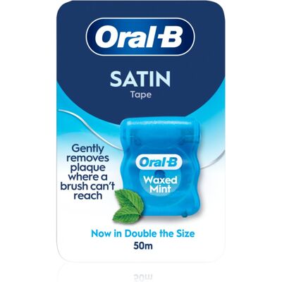 Oral-B Satin Tape Waxed Mint fil dentaire menthe 50 m Oral-B Satin Tape Waxed Mint fil dentaire menthe 50 m