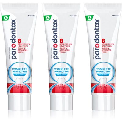 Parodontax Complete Protection Extra Fresh dentifrice au fluorure pour des dents et gencives saines 3x75 ml Parodontax Complete Protection Extra Fresh dentifrice au fluorure pour des dents et gencives saines 3x75 ml