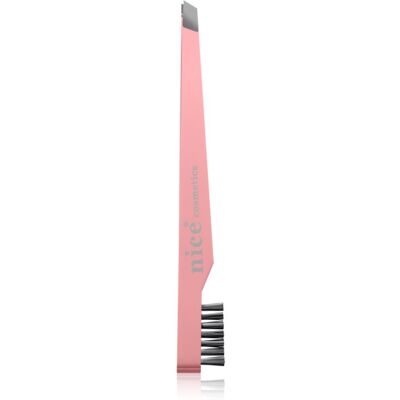 Diva & Nice Cosmetics Accessories pince à épiler oblique avec brosse Pink 1 pcs Diva & Nice Cosmetics Accessories pince à épiler oblique avec brosse Pink 1 pcs