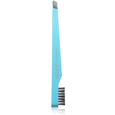 Diva & Nice Cosmetics Accessories pince à épiler oblique avec brosse Turquoise 1 pcs Diva & Nice Cosmetics Accessories pince à épiler oblique avec brosse Turquoise 1 pcs