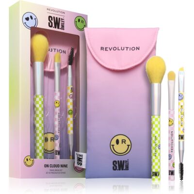 Revolution S.W.Smiley On Cloud Nine Kit de pinceaux avec pochette 3 pcs Revolution S.W.Smiley On Cloud Nine Kit de pinceaux avec pochette 3 pcs