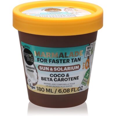Organic Shop Paradise Found Coco & Beta Carothene beurre corporel pour stimuler le bronzage 180 ml Organic Shop Paradise Found Coco & Beta Carothene beurre corporel pour stimuler le bronzage 180 ml