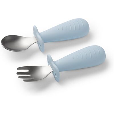 BabyOno Be Active Stainless Steel Spoon and Fork couvert pour enfant Blue 12m+ 2 pcs BabyOno Be Active Stainless Steel Spoon and Fork couvert pour enfant Blue 12m+ 2 pcs