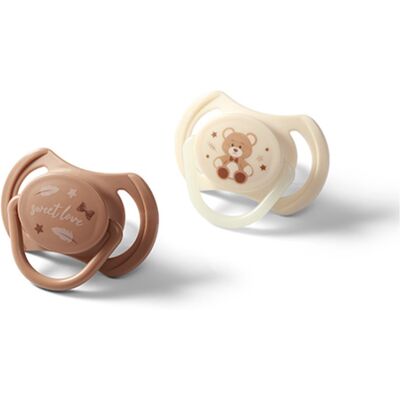 BabyOno Take Care Symmetrical Silicone Soothers tétine Day & Night 0-6m 2 pcs BabyOno Take Care Symmetrical Silicone Soothers tétine Day & Night 0-6m 2 pcs