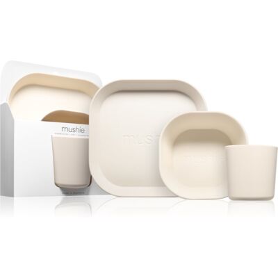 Mushie Dinnerware Set set de repas pour enfant 6m+ Ivory 3 pcs Mushie Dinnerware Set set de repas pour enfant 6m+ Ivory 3 pcs