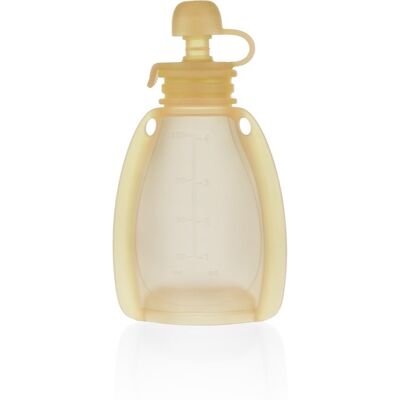 Zopa Baby Food Pouch - Sac en silicone rechargeable, 120 ml, Jaune Zopa Baby Food Pouch - Sac en silicone rechargeable, 120 ml, Jaune
